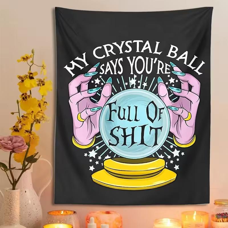

VIKAMA Whimsical Witch Crystal Ball Tapestry AmericanStyle Trendy Cool Wall Hanging for Boys Dormitory Bedroom Home Decor 74x94cm(29x37in)