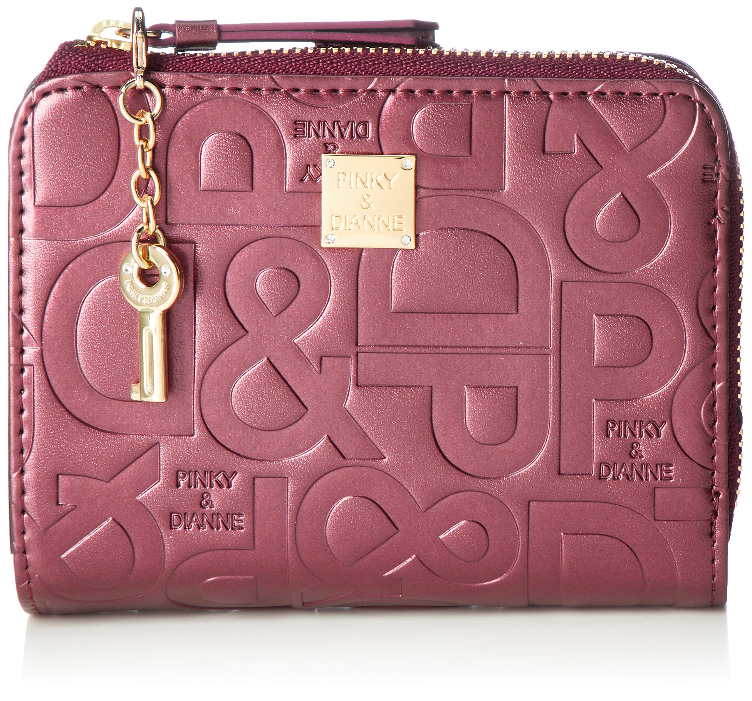

and Folding wallet logo soft pearl shrink charm PDLWBAS2 exclusive Bordeaux [Pinky Diane] [Geometric] P&D embossed, texture, style, key-shaped