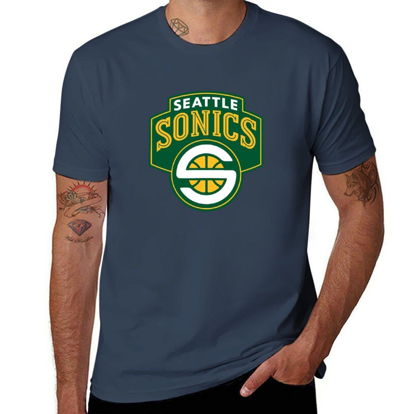 SEATTLE SUPERSONICS Футболка мужская футболка хлопок высокое качество футболка индивидуальная печать Футболка XL