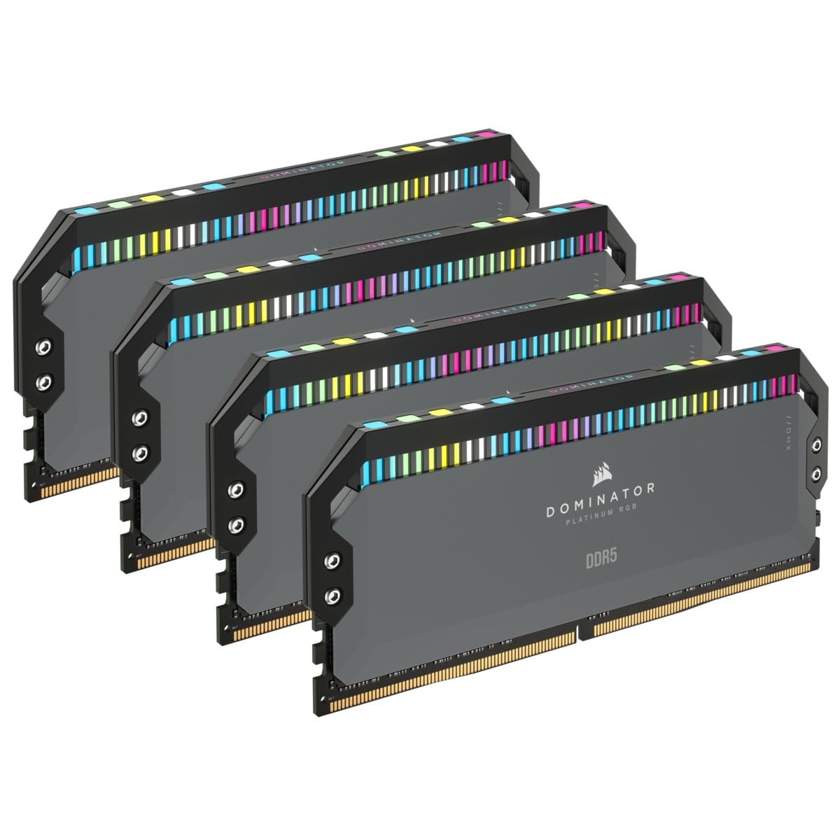 

CORSAIR DOMINATOR PLATINUM RGB DDR5 64GB 5600MHz C36 AMD Optimized Desktop Memory CAPELLIX RGB patented CORSAIR DHX custom Expo Cool Gray (4x16GB) (12 чорний