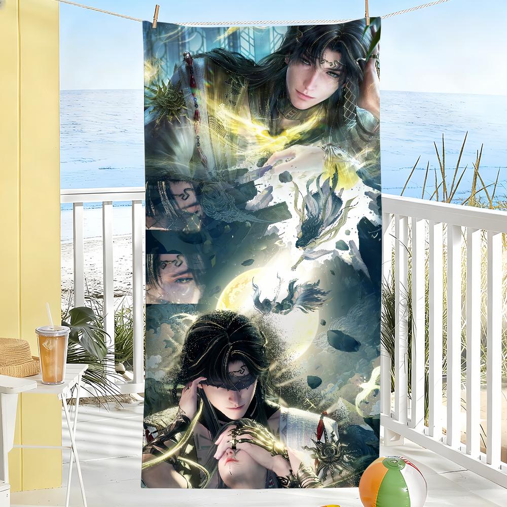 

Game Love and D-Deepspace Zayne Towel Soft Pool Gift For Travel Gym Shower Camping Quick Dry Sports Large Beach Towel W30*H60(CM)