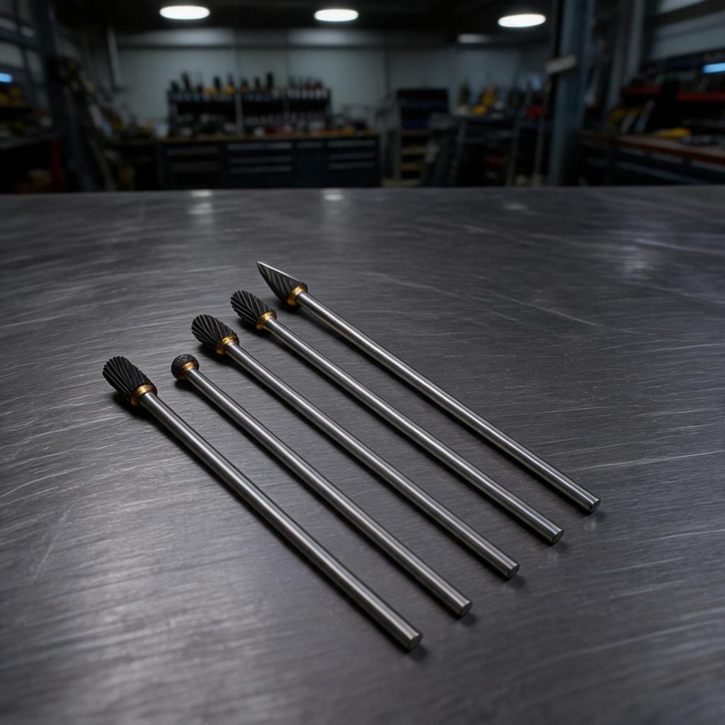 For Solid Carbide Rotary Burrs 5pcs 100mm Overall Length 3mm Shank 6mm Dia