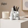 Talos Cat Pen Holder, Cute Resin Desk Organizer, Funny Figurine, Decorative Storage Statue for Office Supplies, Creative Desktop Home Decor