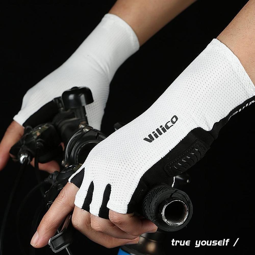 VILICO A0106 1 Pair Size M Outdoor Cycling Fishing Gloves Half Finger Shock Absorbing Breathable Bike Gloves