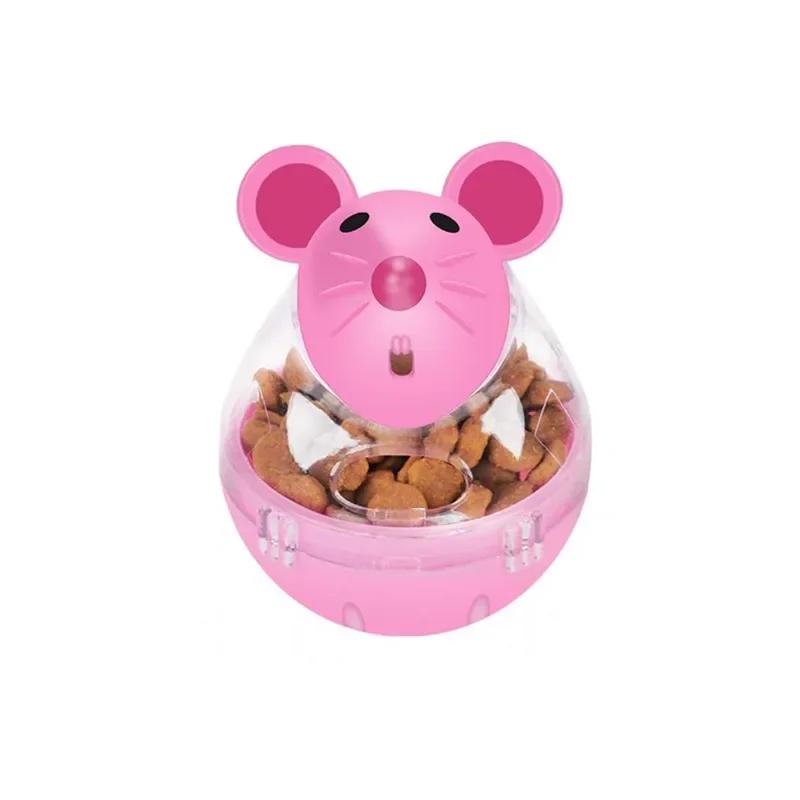 Cat Toy Interactive Dogs Cats Mice Food Tumbler Kitten Toys Food Feeder Puppy Leak Food Dispenser Puzzle Cat Slow Treat Ball Toy