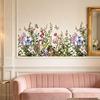 Yousheng 2 Sheets Watercolor Floral Wall Corner Stickers Wildflower Butterflies Green Grass Baseboard Skirting Line Wall Decals for Bedroom Living