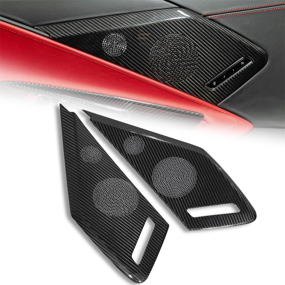 

Real Carbon Side Door Speaker Cover Horn For C8 Corvette Convertible Coupe 20-23
