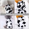 Pet Warm Vest Coral Fleece Dog Clothes Cow Prints Adorable Winter Dog Cat Costume Soft Comfortable Outdoor Wear
