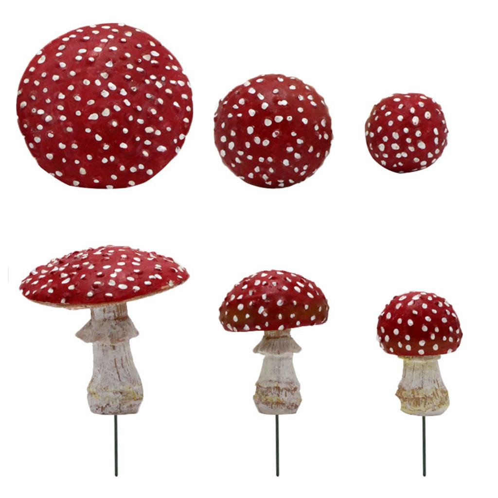 3pcs Luminous Mushroom Garden Stakes Yard Signs Outdoor Silhouette Potted Plant Ornaments for Fairy Garden Lawn Decor