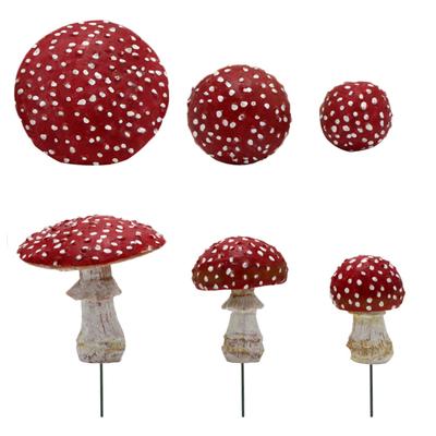 3pcs Luminous Mushroom Garden Stakes Yard Signs Outdoor Silhouette Potted Plant Ornaments for Fairy Garden Lawn Decor