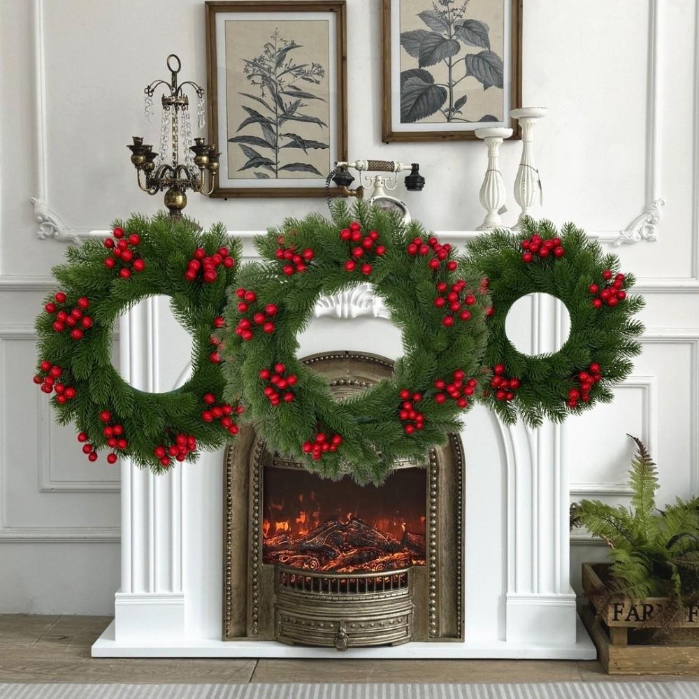Green Leaves Christmas Wreath Ordinary Leaf Door Hanging Christmas Wreath Home Decoration