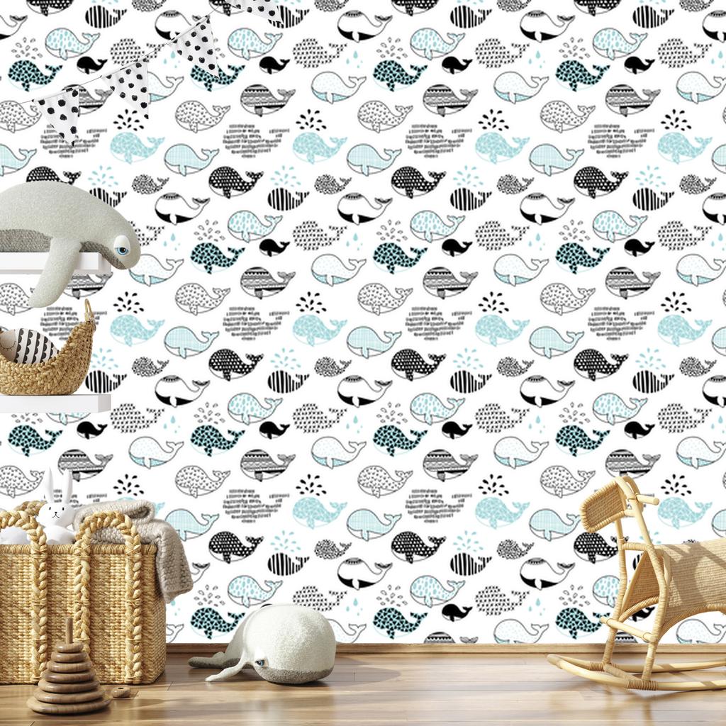 Whales Wallpaper for Living Room and Bedroom 50x1000
