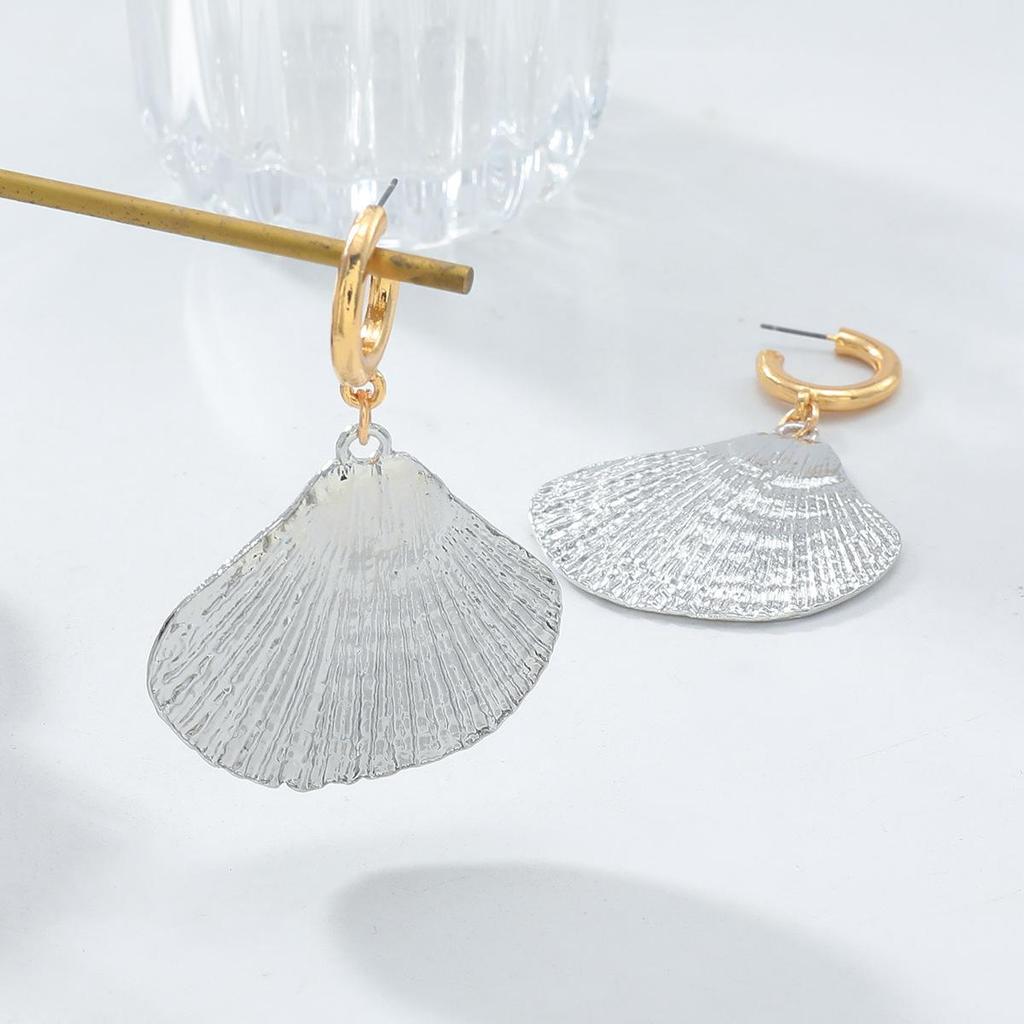 Pinkdudu Silver Plated Zinc Alloy Stud Earrings Simple Casual Shell Drop Earring Elegant Women's Jewelry PD2205