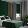 VELVI Bedspread 220x240cm - bottle green with a geometric pattern