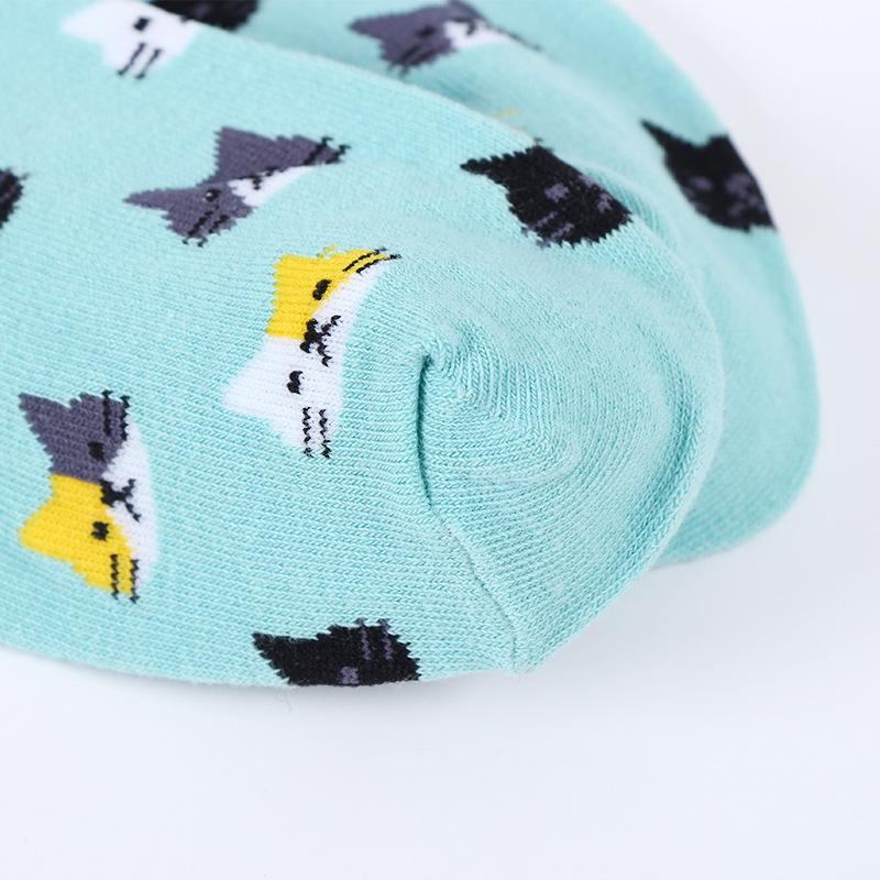 3 Pairs New Cartoon Cute Cat Face Thin Section Invisible Shallow Mouth Women's Cotton Socks Short Tube Socks Spring Summer Meias