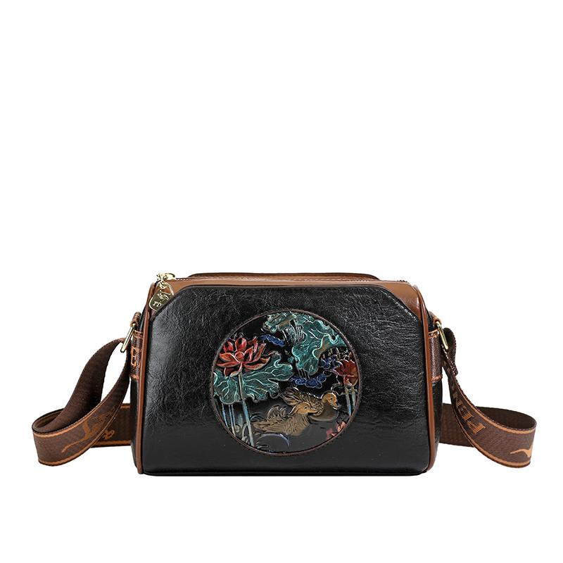 

Повседневная женская сумка из мягкой кожи, маленькая сумка через плечо для женщин, летняя новая модная сумка-мессенджер с принтом для женщин 2025 года коричневый