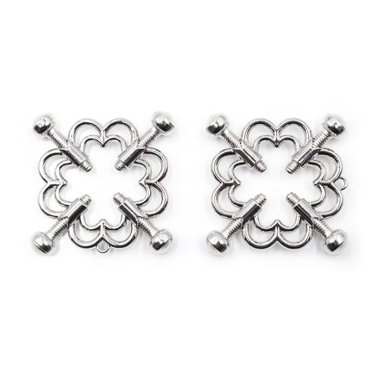 1 par metall brystvorteklemme Justerbar brystklemme Hollow Out Design Voksen sexleketøy