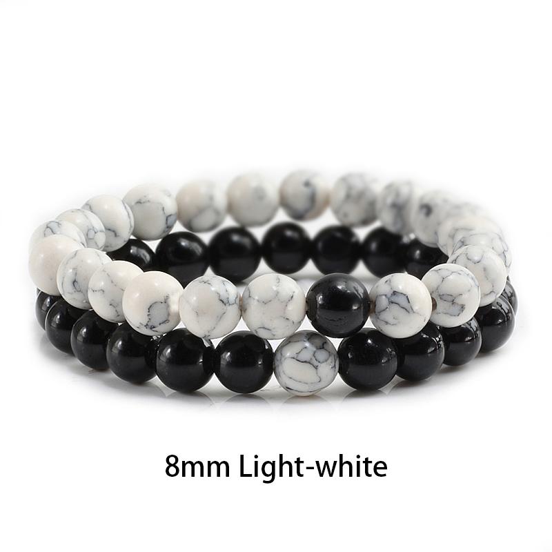 New Design Set Bracelet Couples Natural Stone Bracelets Tiger Eye Beaded Yoga Bracelets for Men Women Elastic Rope Jewelry