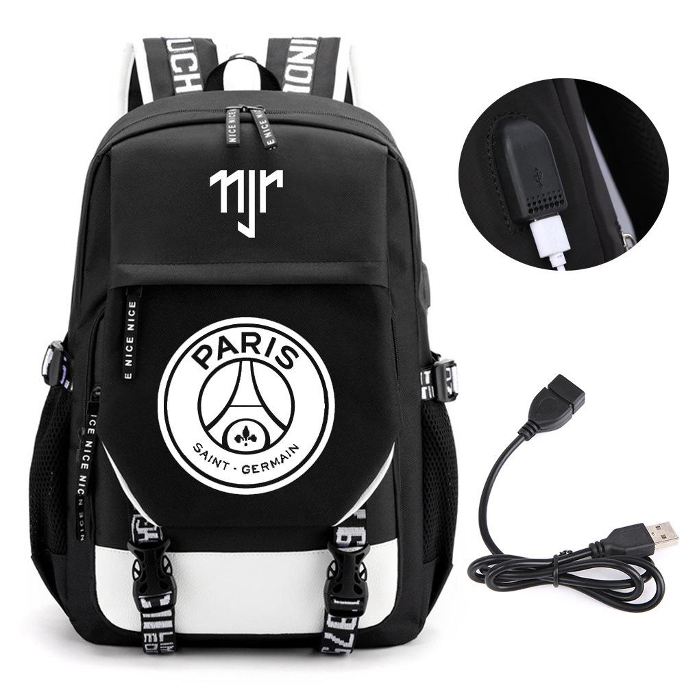 Football Star Peripheral Backpack Fashion Teen Usb Backpack Campus Student School Bag Backpack