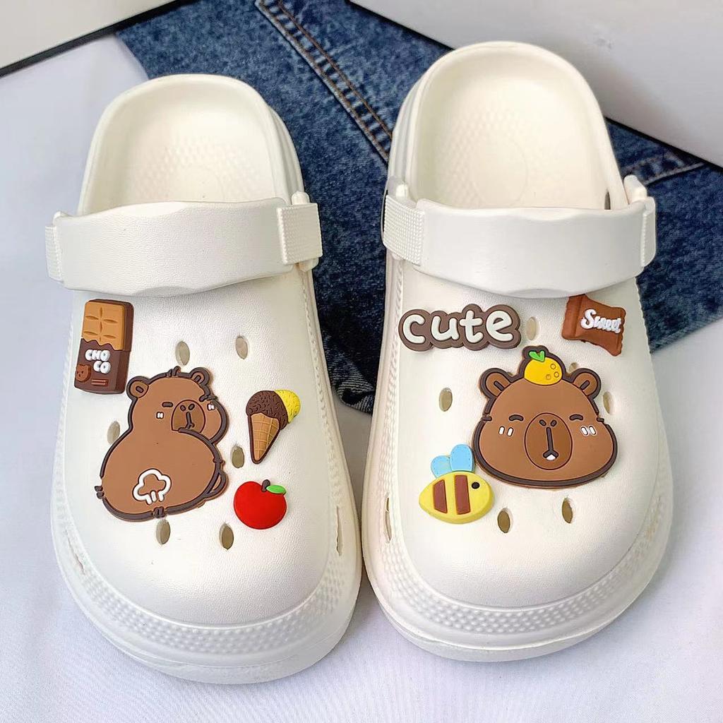 Hole Shoes Women's Platform Candy Kapi Bear Accessories Girl Comfortable Casual Summer Wear Hole Shoes