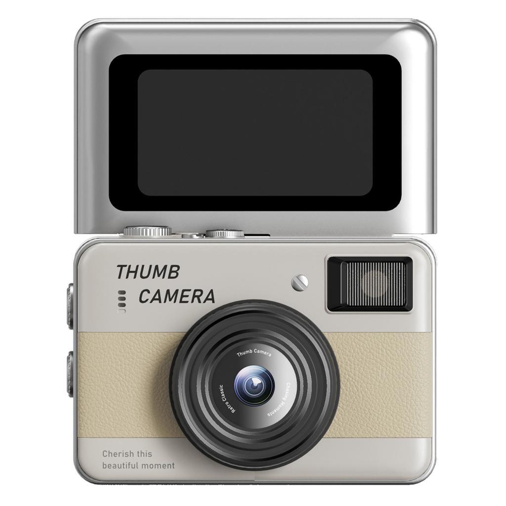 Portable Small Camera 4K Retro Tiny Camera with 1.47in 180 Flip Screen for Travel Recording Birthday Gift for Friends