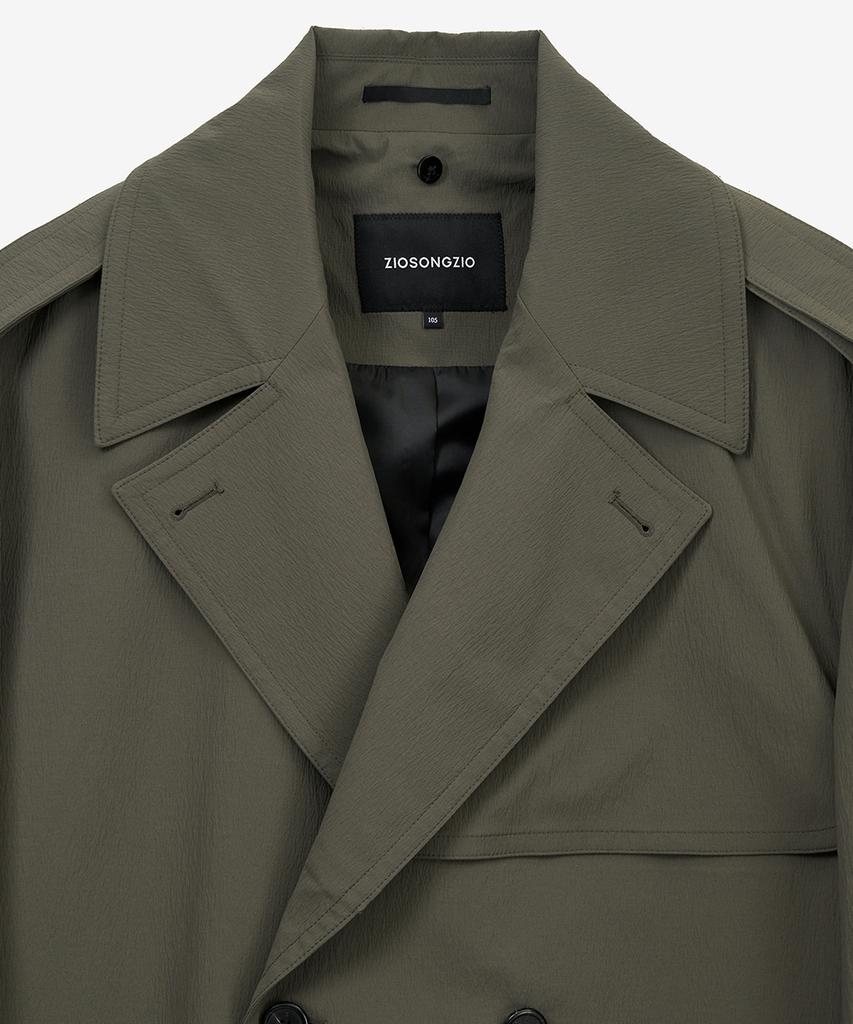 Ziosongzio Hooded Detachable Officer Coat Khaki Zi2Tc204Kk
