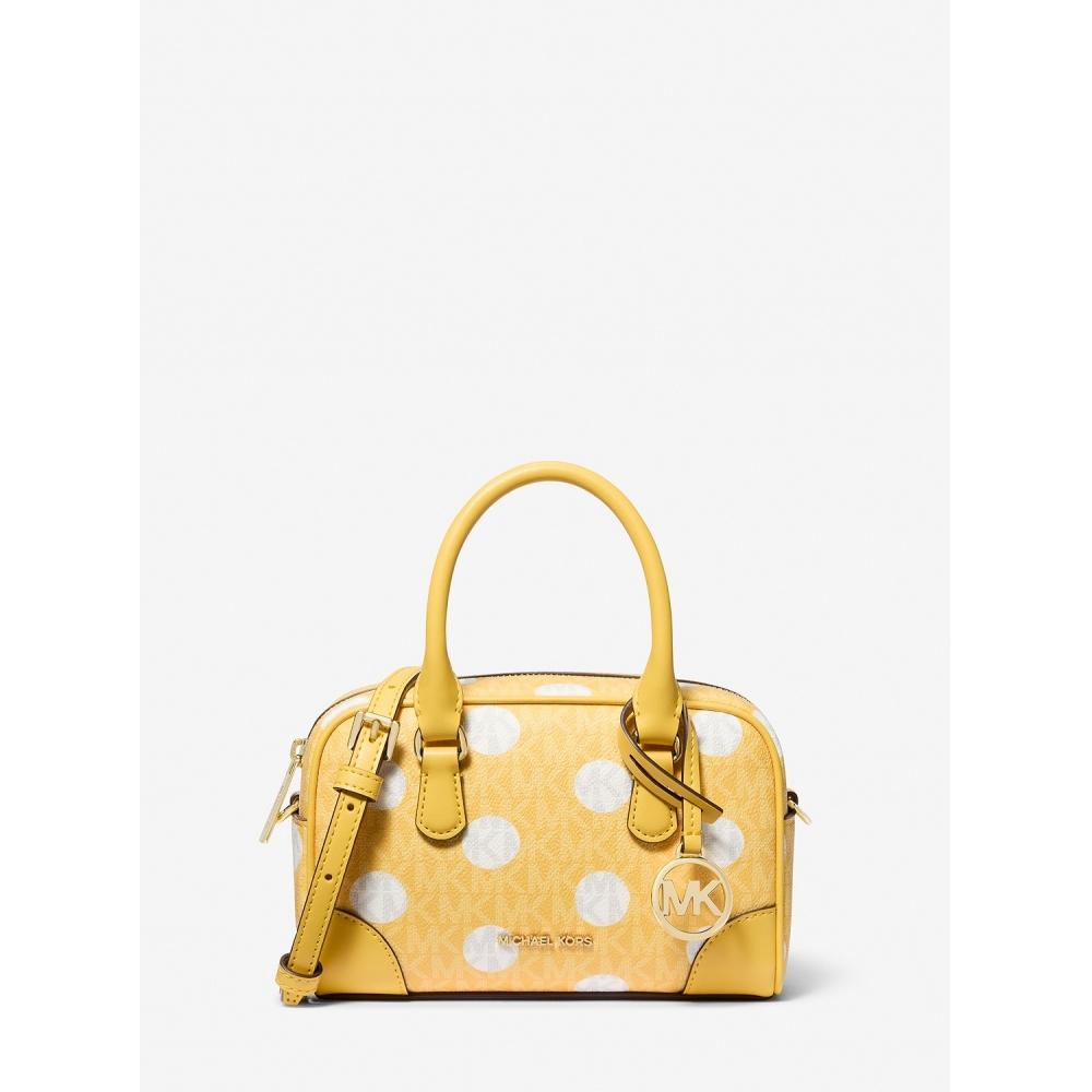 

Michael Kors Thompson Polka Dot Satchel Extra Small Mk Signature 35s5g7oc0n3260 Daisy Yellow F
