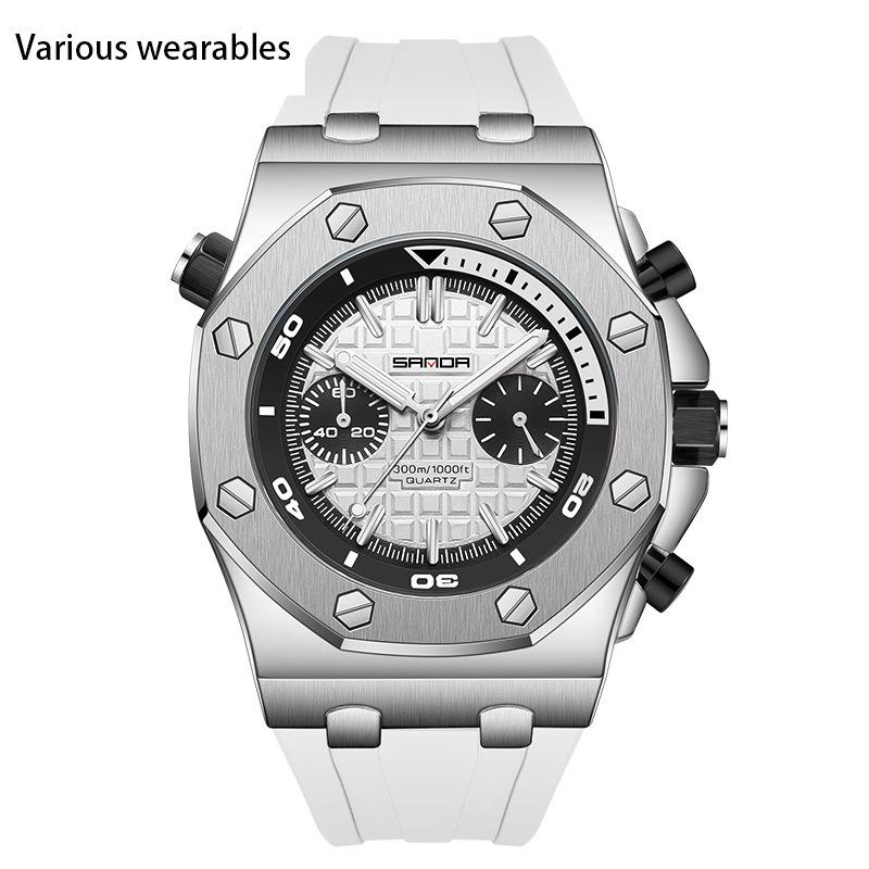 New Luminous Men's Quartz Watch Strip Nail Scale Waterproof Trend Men's Quartz Watch