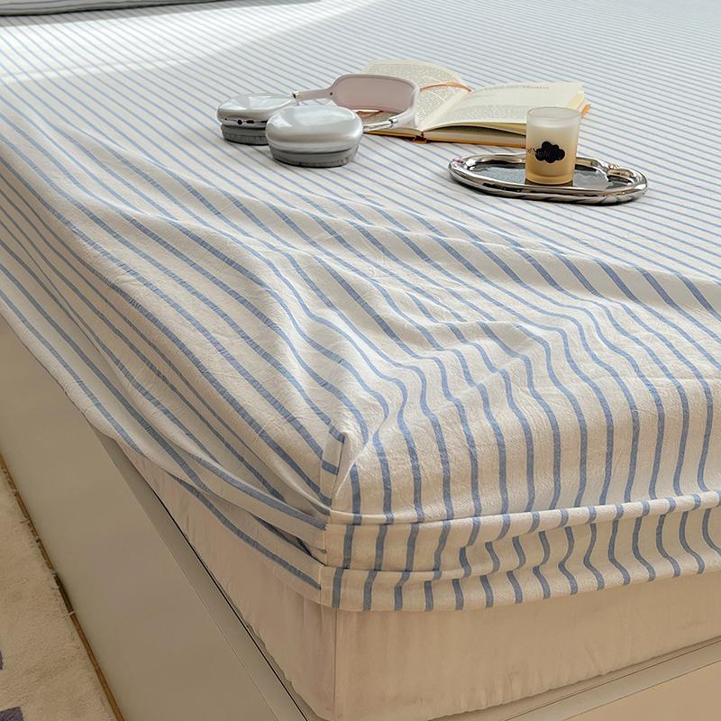 1PCS Sheet Pastoral Flower Fitted Sheet Non Slip Bedspread Washable Cotton With Elastic Band Mattress Cover (no Pillowcase)