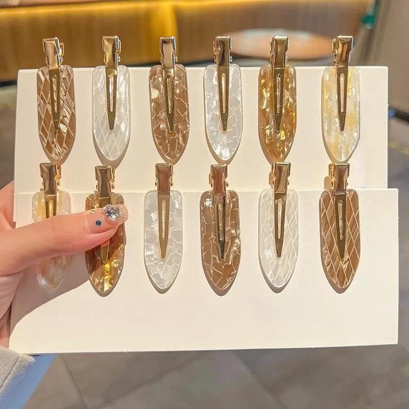 4pcs Simple Mixed Color Hair Clips Side No Trace Bangs Duckbill Clips Elegant Ladies Headwear Hair Accessories