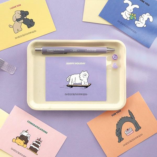 Iconic Cuddly Message Cards 8 Types X 3 Pieces + Envelope Set