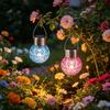 Camping Waterproof Solar Lights Round Ball Multicolor Hanging Light Motion Sensor Glass Chandeliers Lanterns Camping
