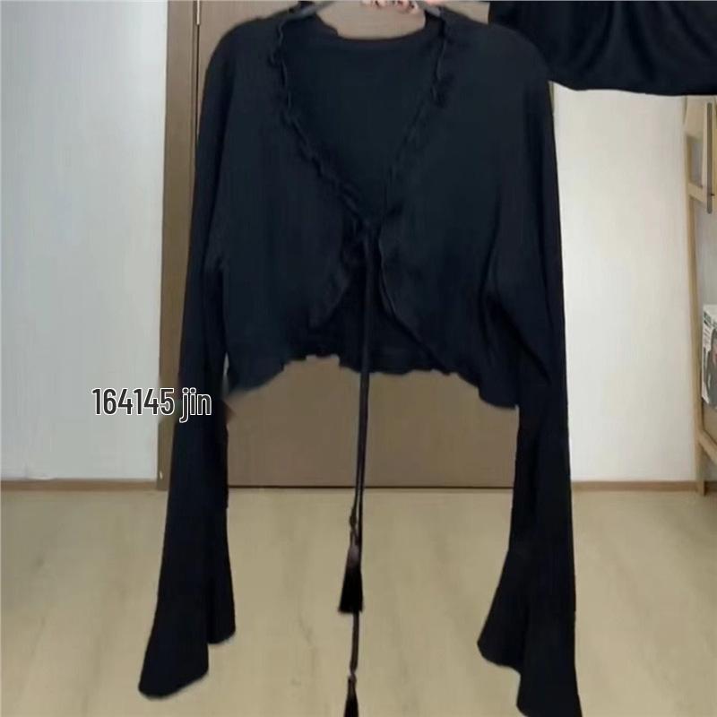 

Французское цветочное платье на тонких бретелях, кружевное пэчворк, длинное, с шалью, женское большого размера, стройнящее 3XL (approx. 145-160 catty)