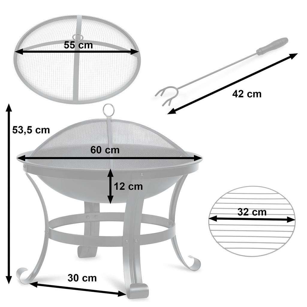 Garden Fire Pit 60 Cm Berdsen Bd-880