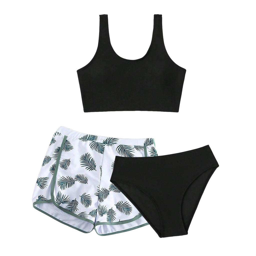 Summer Girls' Swimsuit Three-piece Split Swim Shorts Children's Printed Split Fashion Swimsuit