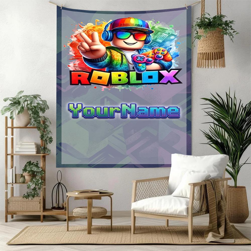 Roblox Custom Your Name Wall Decor Tapestry Art For Pet Memorial Birthdaywedding Party Backdrop Family Gift