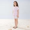 PawinPaw 2025 Summer Girls' Striped Bear Print T-Shirt