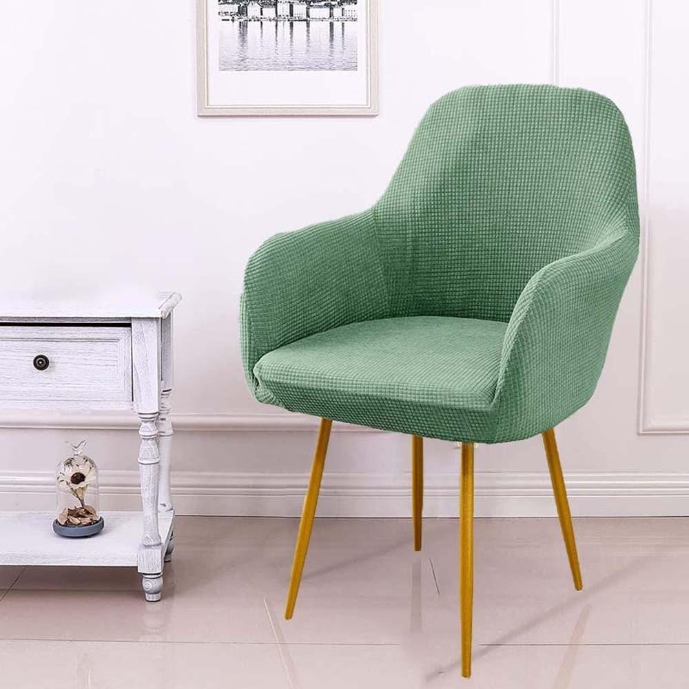 Elastic Solid Color Seat Protection Plaid Wear for Chairs Curved Chair Cover  Friends Party