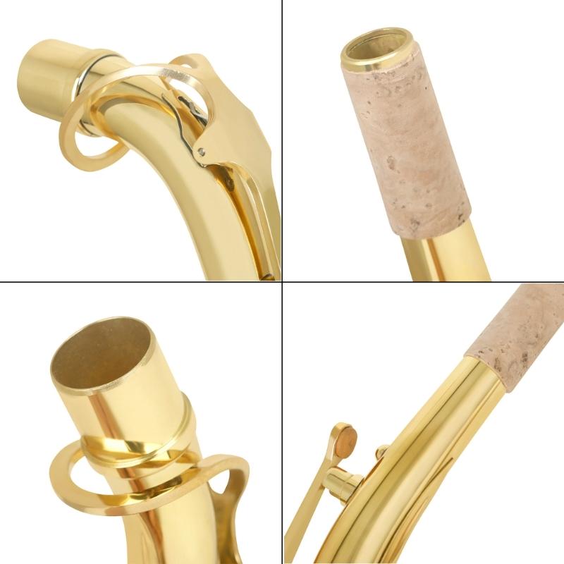 Brass Sax Necks Replacement Alto Saxophone Bend Neck with Cork Sheet Curved Neck Woodwind Instruments Accessories