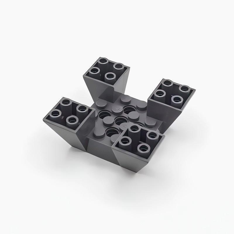Inverted Slope 6x6x2 Building Blocks - Compatible with Interlocking Toy Sets Standard темно-серого