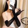 New Elegant Party Women'S Gloves Oil Shiny Elastic Sheer Five Finger Gloves Sunscreen Drinving Wedding Allure Gloves