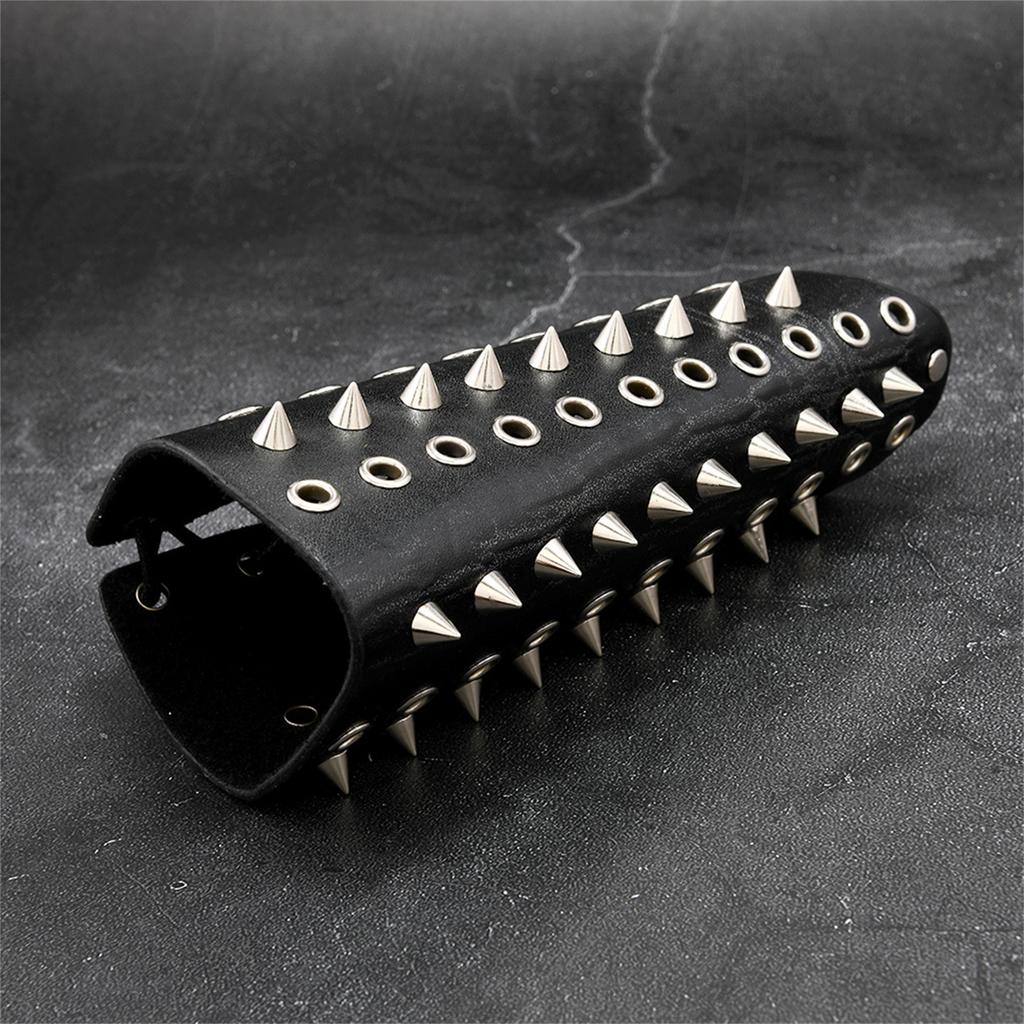 Adjustable Riveted PU Leather Armband Medieval Gauntlet Armwear For Punk Event Gathering Fashion Cosplay Enthusiasts