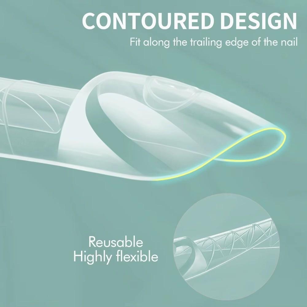 150Pcs 15 Sizes Clear Plastic Nails Transparent Reusable Full Cover Nail Tips Long Length Clear Nail Extension Builder