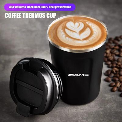 1pc Car Cup Holder Leak-Proof Travel Mug/380ML Stainless Steel Auto Coffee Cup For Mercedes Benz AMG A B C E G CLA W211 W203 AMG
