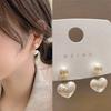 Klassische Temperament Liebe Herz Perlen Tropfen Hängende Ohrringe für Damen Charme Hochzeit Braut Party Schmuck Zubehör Großhandel Geschenk