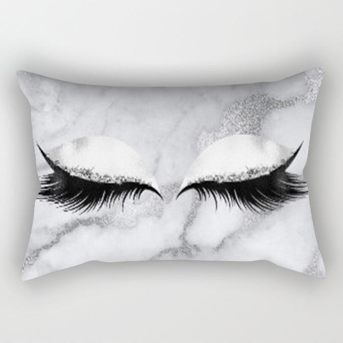Eyelash Pillow Case European and American Fashion Sleep Waist Pillow Case Living Room Sofa Cushion Pillow Core