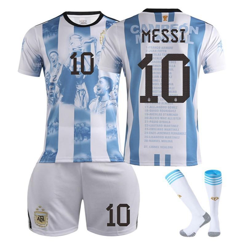 2324 Argentina World Cup Championship Commemorative Edition Jersey No. 10i11 Di24 Enzo Football