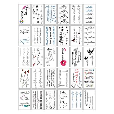 Dalmoa Tattoo-Aufkleber 30 Arten Set, U, 1 Set