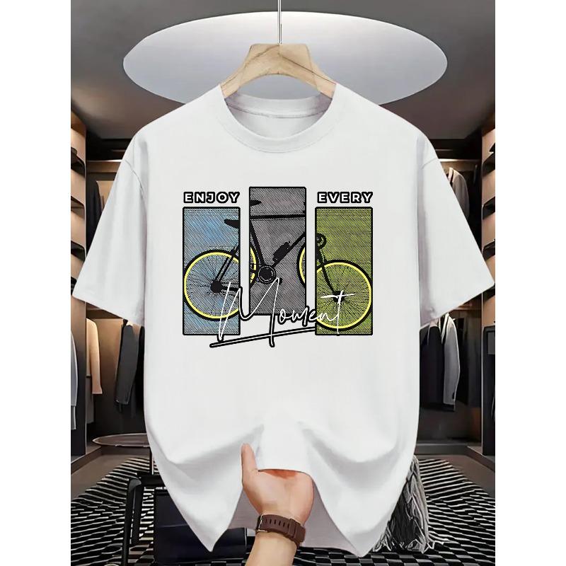 Evropské velikosti Letní pánské módní tričko s krátkým rukávem a potiskem s písmeny Kulatý výstřih Trička pro muže