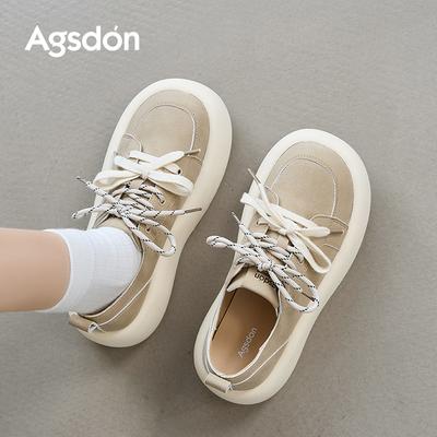 Augustine Casual Shoes Women's 2025 New Autumn Platform Big Head Bread German Training Shoes Retro Sports White Shoes